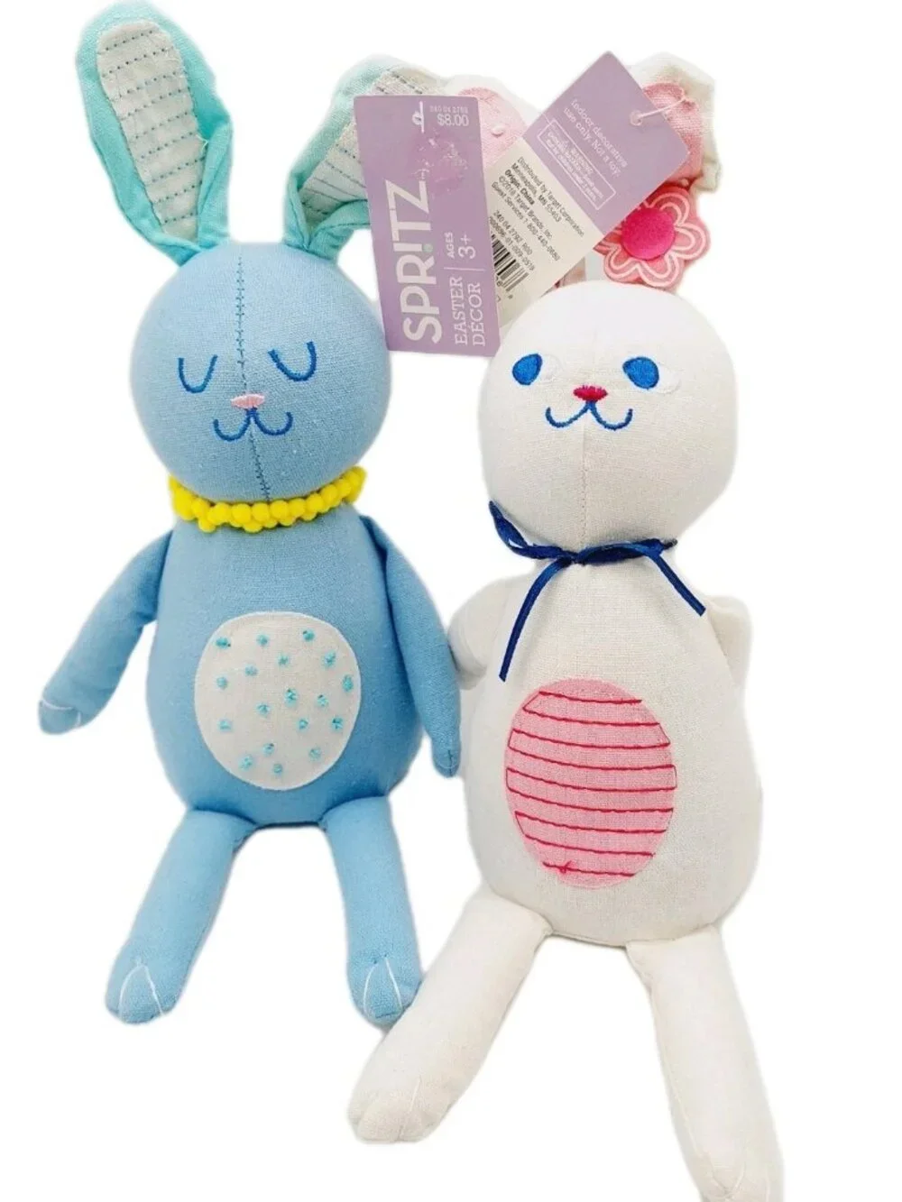 Target Spritz Easter Bunny Rabbits Shelf Sitters Stuffed Animal Plush Set Of 2